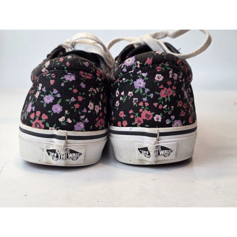 Vans Women's Sneakers Size 7.5 Black Red Purple Floral Casual Skate Shoes - Picture 8 of 10